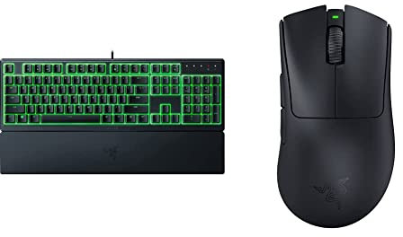 Razer Ornata V3 X - Tastiera a membrana a basso profilo Chroma RGB & DeathAdder Essential - Mouse da gioco essenziale con sensore ottico da 6.400 DPI