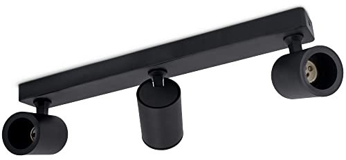 linovum TENJO Deckenlampe Strahler schwarz schwenkbar mit GU10 Fassung - Küchenlampe Deckenleuchte Spot 3 flammig für Decke
