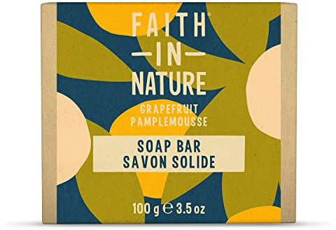 Faith In Nature, Savon Mains Naturel au Pamplemousse Faith In Nature, Vegan & Cruelty Free, Sans Parabènes & SLES, 100g