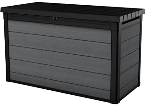 Keter Cortina 757L Cushion Box Weatherproof & UV Resistant EVOTECH™ Material, Gas Lift System, Grey, Dimensions: 147 x 83 x 86 cm