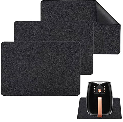 3 Pcs Heat Resistant Mat for Air Fryer, Heat Resistant Pad, Multipurpose Countertop Protector Mat with Silicone Non-Slip Back, for Air Fryer Stand Mixer Coffee Maker Microwave Steamer