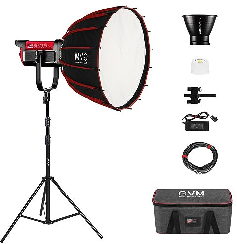 GVM PRO 200W LED Videoleuchte mit Softbox, Zweifarbig 2700K-6800K Fotografie Dauerlicht Bowens, COB Studiolicht für Video YouTube Foto Film Studioset, 45400lux/1m Videolampe, CRI97+ DMX/APP Steuerung