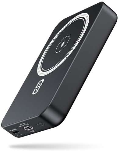 NOHON Batería Externa Power Bank Magnético 10000mAh: Wireless Powerbank | Inalámbrico Cargador Portátil 20W PD USB-C Carga Rápida | Compatible con iPhone15 14 13 12 Mini Pro ProMax | Negro Oscuro
