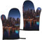 Cityscape Night Canada bedruckte Ofenhandschuhe und Handschuhe, hitzebeständig, wasserdicht und langlebig, 2 Stück