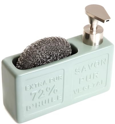 HOMLA Spender Seifenspender Seifendose Seifendosierer Flüssigseife Flüssigseifenspender TORK Pistazie mit Schwamm 15x18 cm