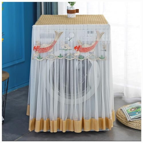FUELIX Cubierta para Lavadora/Secadora, Tapa de Lavadora, Mueble Lavadora Exterior, Resistente Al Polvo Cubierta Protector Protectora Sol y Polvo para Lavadoras De Carga Frontal K