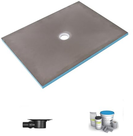 WEDI Receveur de douche rectangulaire 120 x 90 cm en verre clair, écoulement centré, kit d'étanchéité inclus