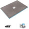 WEDI Receveur de douche rectangulaire 120 x 90 cm en verre clair, écoulement centré, kit d'étanchéité inclus