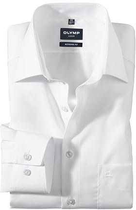 OLYMP Luxor modern fit Hemd extra langer Arm Haifischkragen weiß Größe 41