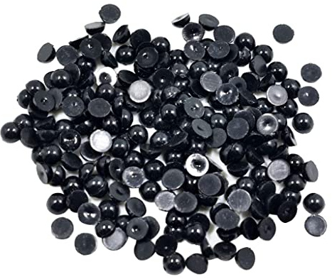 rockible Schwarze Halbperlen Set für kreative DIY-Projekte, 6mm 200pcs