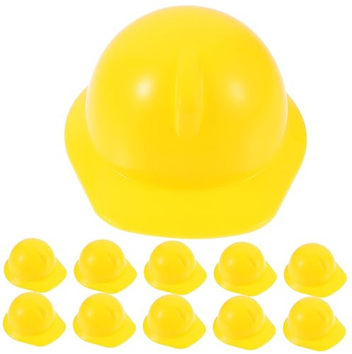 10 Stück Mini Bauhelme Gelb - Realistische Puppenhelme Für Kreative Dekoration Geburtstagsfeiern Und Puppenhaus Zubehör