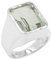 Green Amethyst Ring for Men – 925 Sterling Silver Signet Ring, Solid Silver Statement Men's Jewelry US 14