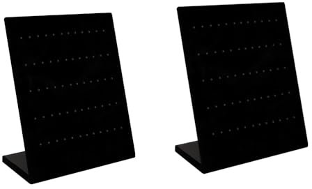 Espositore per Orecchini,2 pezzo Nero Velluto Gioielli Espositore per Orecchini con 60 Slot (30 Paio) , Porta Orecchini Organizer a Forma di L per Mostrare e Appendere Orecchini, supporto per gioielli