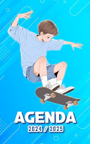 Agenda Scolaire 2024 2025: 1 PAGE par JOUR | Septembre 2024 à Juillet 2025 | Collège, Lycée et Etudiants | Skate saut