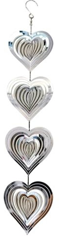 Garden Wind Spinners - 3D Heart Metal Wind Spinners for Garden, Hanging Garden Ornaments, Wind Spinners, Garden Wind Spinners Outdoor Metal,Metal Wind Spinner Hanging,Hanging Wind Sun Catcher