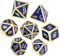 ORUZA 7 Stück DND Metall Würfel Set Blau Polyedrische Würfel Set D&D Würfel Set für Dungeons und Dragons RPG MTG TTRPG Pathfinder Rollenspiele Tischspiele Würfel