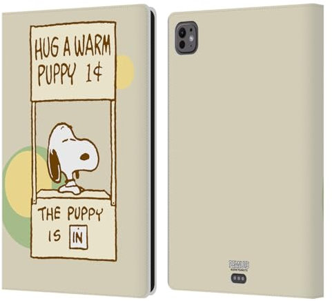 Head Case Designs Licenza Ufficiale Peanuts Caldo Snoopy Abbraccio Custodia Portafoglio in Pelle Compatibile con Apple iPad PRO 11 M4/M5 2024/2025