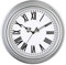 Plumeet Wanduhr Klassisch 25cm Ruhige Retro Wanduhr ohne Tickgeräusche für Wohnzimmer, Schlafzimmer, Wanduhr mit Römischen Ziffern, Silberfarben