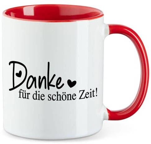 Huuraa Teetasse Danke für die schöne Zeit Herzen Geschenk 330ml Rot Danke für die schöne Zeit Präsent