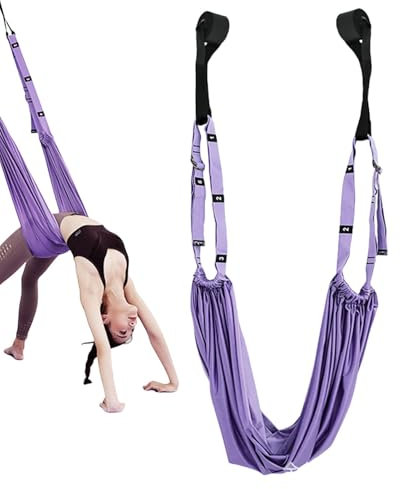 Cinghia per stretching yoga fitness - Corda aerea per yoga per mal di schiena | Cinghia per cintura elastica per altalena yoga | Cintura elastica per altalena per amaca per ginnastica,danza,yoga aereo