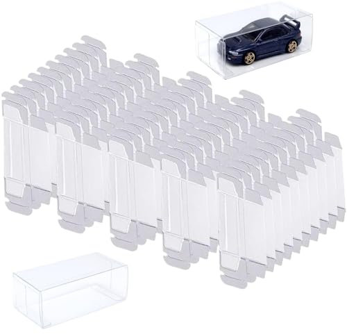 Toy Car Display Box,100pcs Plastic Toy Car Model Display Boxes Scale Transparent Pvc Toy Car Display Case Clear Vehicle Model Car Organizer Box Protector Covers Cases For Collectors Storage Display