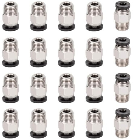 Aiqeer 20 Pièces 3D Imprimante PC4-M10 Pneumatique Connecteurs, PC4-M10 Pneumatique Droit Raccord
