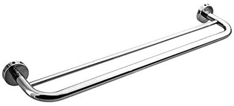 Sta Porte-serviettes de salle de bain double pôle en acier chromé 60 cm pour accessoires de salle de bain