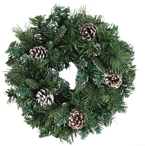 Alanmoship Guirnalda de Navidad de 30 cm, corona de Feliz Navidad, adorno de puerta delantera, decoración de corona de puerta decorativa de Navidad