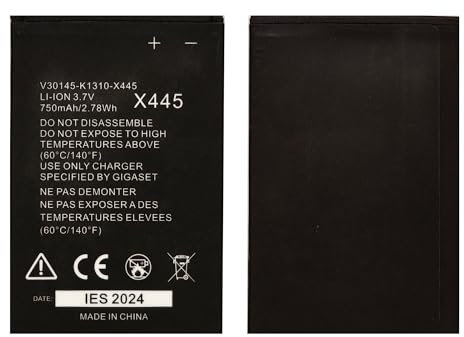 Vvuilsty V30145-K1310-X445 Batteria di ricambio per Gigaset X656 SL78H SL780 SL785 SL788, batteria ricaricabile a 0 cicli, compatibile con Siemens Gigaset X656 SL78H SL780 SL785 SL788 con kit di