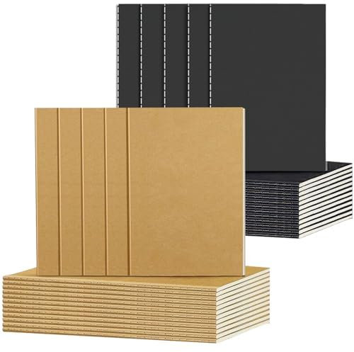 DWIYITTN 24-Pack-Taschennotizbuch, 9x13cm handliches Mini-Notizbuch gefüttert 36-Seiten-Mini-Notizbuch Bulk für Party-Taschen Kleines Projekt-Schreiben, das Skizze nimmt (braun/schwarz)
