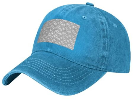 sttung Baseballkappe mit grauem Streifendruck, modische und funktionelle Mütze für Sport und Freizeit, blau, Einheitsgröße