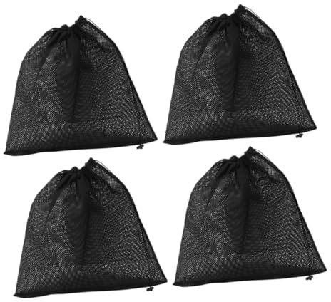 Levemolo 4pcs Mesh Pump Filter Bags Drawstring for Outdoor Pool Vacuum and Aquarium Water Pump Parts