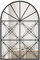 GOPLUS Espejo de Pared con Forma Arqueada, 87 x 58 cm, Espejo de Vanidad Colgante con Marco Metálico, Diseño de Ventana con Flores de Hierro, Espejo Decorativo para Baño, Entrada o Sala de Estar