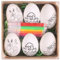 Remingtape 6 Stück DIY Handbemalte Eier 2024 Cartoon-Eier Handgefertigtes Geschenk für Kinder Osterei-Malset Einfache Installation Einfach zu Verwenden -C