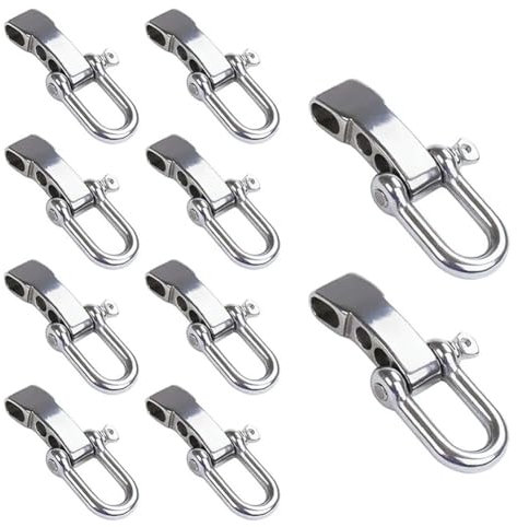 Cpolebev 10 Pièces Boucle de Manille de Bracelet Paracorde, Fermoir de Manille D'Ancre d'arc Clip de Manille Réglable pour Bracelet de Survie Argent