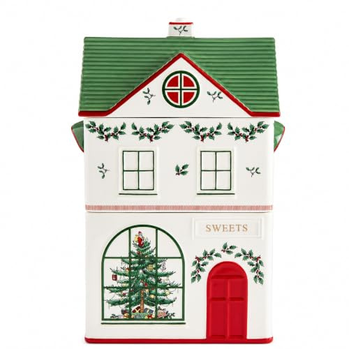 Spode Christmas Tree Village 27cm Dolomite 3 Piece Stacking Canister