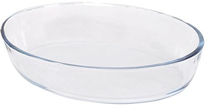 Argon Tableware Oval Glass Oven Dish - 26cm x 18cm - 1x Small Deep Baking Casserole Lasagne Roasting Roaster Cooking Tray Bowl | Microwave Safe, Freezer Safe