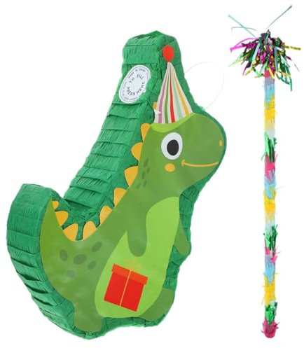Vaguelly 1 Satz Dinosaurier Pinata Dinosaurier Geburtstagsdeko mit Schläger für Partys und Fotorequisiten Wiederverwendbar und Sicher