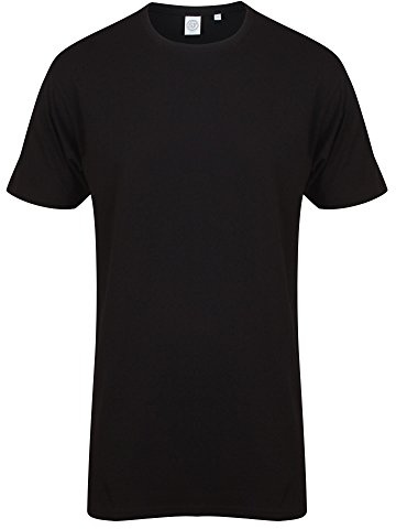 Skinnifit Mens Longline Dipped Hem T-Shirt (S) (Black)