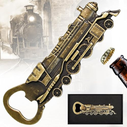Zug Flaschenöffner,Vintage Dampflokomotive Bierflaschenöffner,Eisenbahn Verpackung Geschenkbox,Personalisierte Geschenke für MäNner Zug Fans,Weihnachtsgeschenke Geburtstagsgeschenke Männer,Freund,Papa