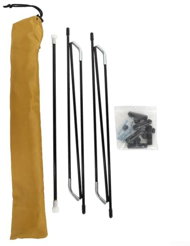 Faltbares Campingwagen-Vorzelt mit verstellbarem Sonnenschutz, langlebiges Oxford-Gewebe und Aluminiumlegierung, Trolleyabdeckung, Outdoor, Wandern, Camping, Aufbewahrung (gelb)