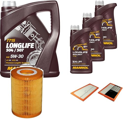EISENFELS Inspektionspaket enthält 8 Liter Motoröl Longlife 504/507 5W-30 Ölfilter Luftfilter für M-Klasse W164 ML 320 CDI 4matic E-Klasse T-Model