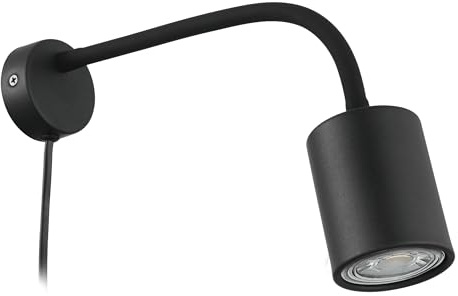 Eglo LED Reading lamp Portella, Swivel Indoor Light Fixture | wall spotlight for bedroom and office, black metal, warm white