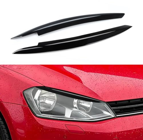 MARCHFA Frontscheinwerfer-Augenbrauenverkleidung für Golf 6 MK6 GTI GTR 2008-2013 Augendeckelverkleidung Aufkleber Autozubehör Scheinwerferblende