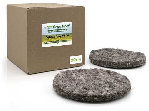 Snug Hufwoll-Hufpolster, 20 cm, 10 Stück, natürliche Filzpolsterung für | Hufpolster aus Wollfilz für Pferde, absorbieren und leiten Feuchtigkeit ab, atmungsaktiv, waschbar und wiederverwendbar