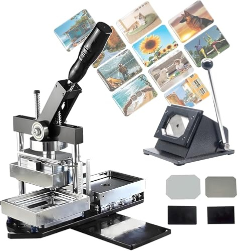 TDSYOCG 80x53 mm / 90x65 mm Magnet Maker Machine Kit, DIY Fridge Magnet Making Machine, DIY Photo Fridge Magnet Machine Kit, with Magnet Press Machine + Paper Cutter + 100 Sets Cardboard Supplies