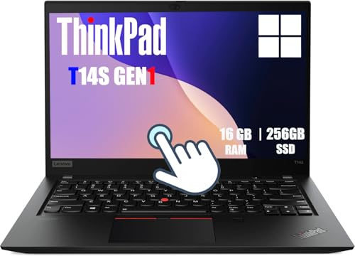 Lenovo ThinkPad T14s Gen 1 Touchscreen Business Laptop, 14 Zoll FHD (1920x1080), Intel Core i5-10310U,16GB RAM, 256GB SSD, QWERTY Tastatur, Windows 11 Pro (Generalüberholt)