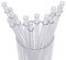 DAKOUFISH 9 Inch Reusable Plastic Glitter Sparkle Drinking Straws,BPA-Free,for 16oz 20oz Tumblers/Jars,12 Straws with One Cleaning Brush (9inch Clear)