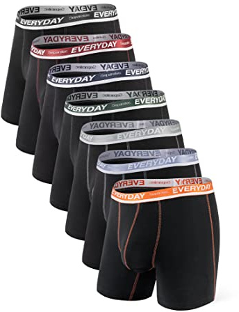 Separatec Pacco da 7 Boxer da Uomo Multicolori Traspiranti Morbido Cotone Intimo Uomo con Doppia Custodia di Sostegno