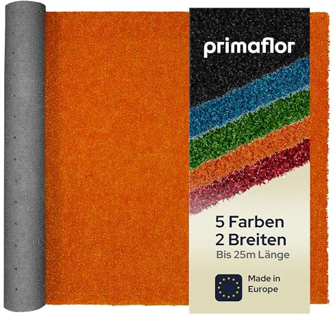 Primaflor Kurzflor Kunstrasen WELLNESS - Orange, 2,00m x 3,00m, Viele Größen, 12 mm Hoch, UV-Beständiger, Wasserdurchlässiger, Rasenteppich, Outdoor Bodenbelag für Balkon, Minigolf und Boot